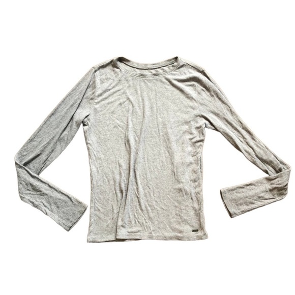 Hollister Grey Ribbed Slim Crew Neck Tee Size Small - Picture 1 of 4